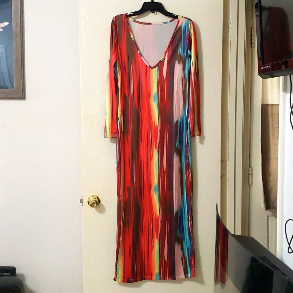 NWOT MultiColor Maxi Dress